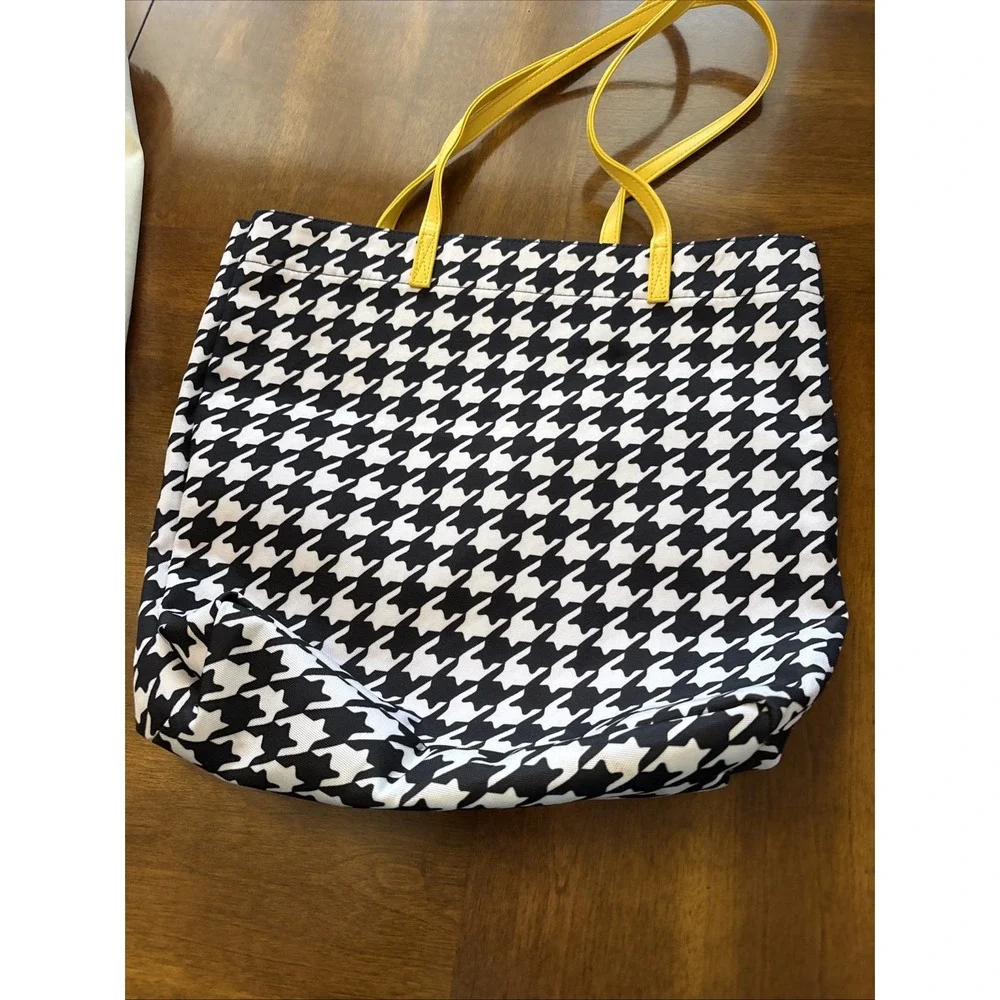 Vera‎ Bradley Hello Yellow Houndstooth Tote Bag Medium Sized
